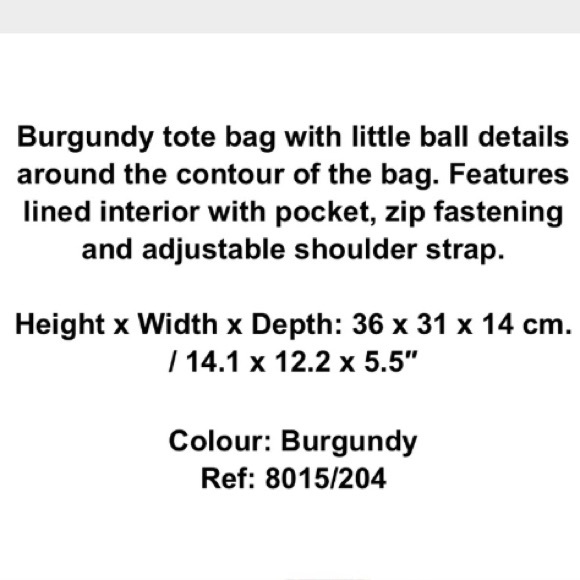 Zara burgundy studded bucket bag - Picture 4 of 4